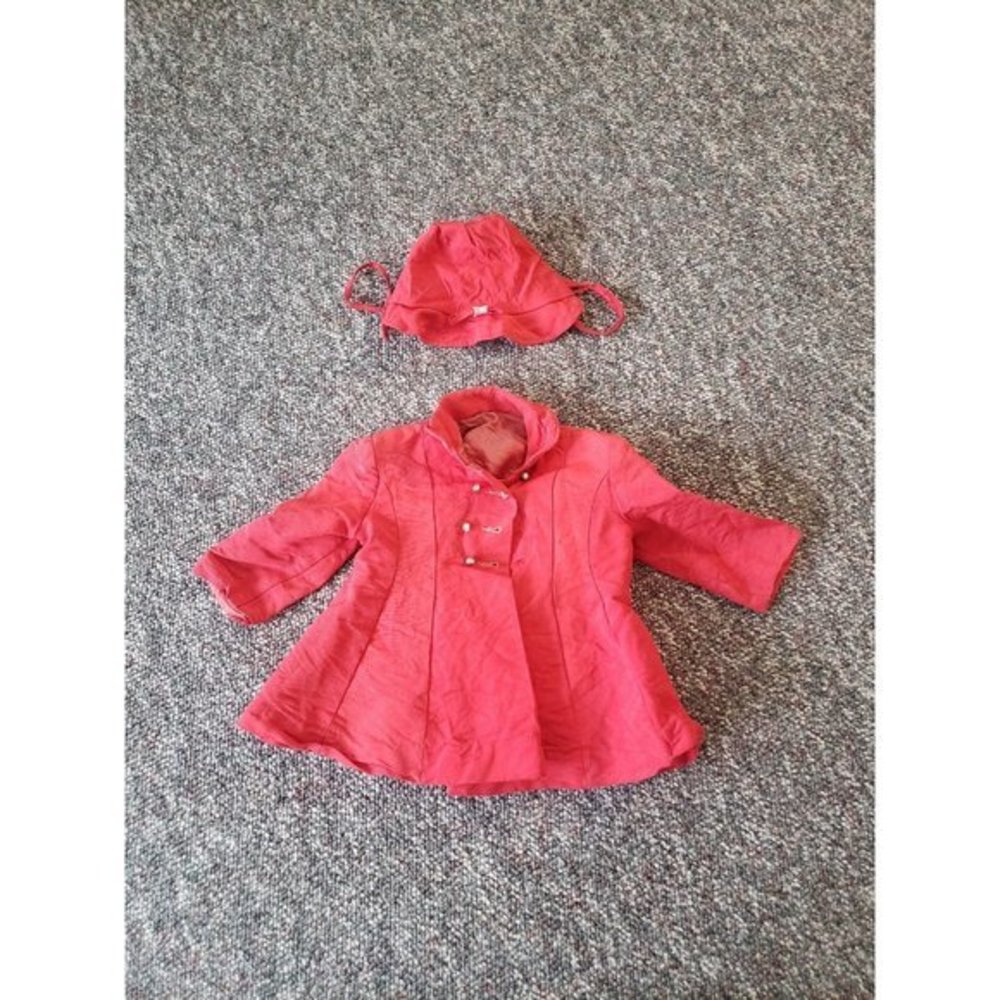 Vintage 60s‎ Handmade Toddler Red Coat